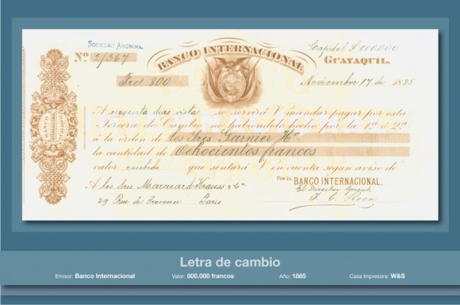 Letra de Cambio Banco Internacional